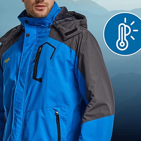 🌸 Wantdo Men's Mountain Waterproof Ski Jacket Windproof Rain  Winter Hooded - Picture 12 of 12